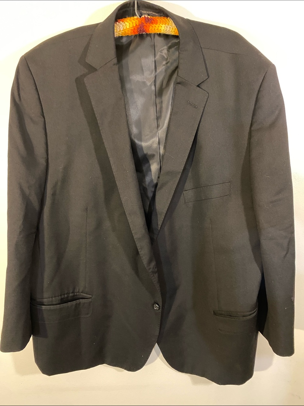 Classic Black Single-Button Men's Blazer